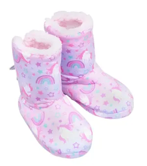 William Lamb Girls Slipper Unicorn Boot Purple/Pink