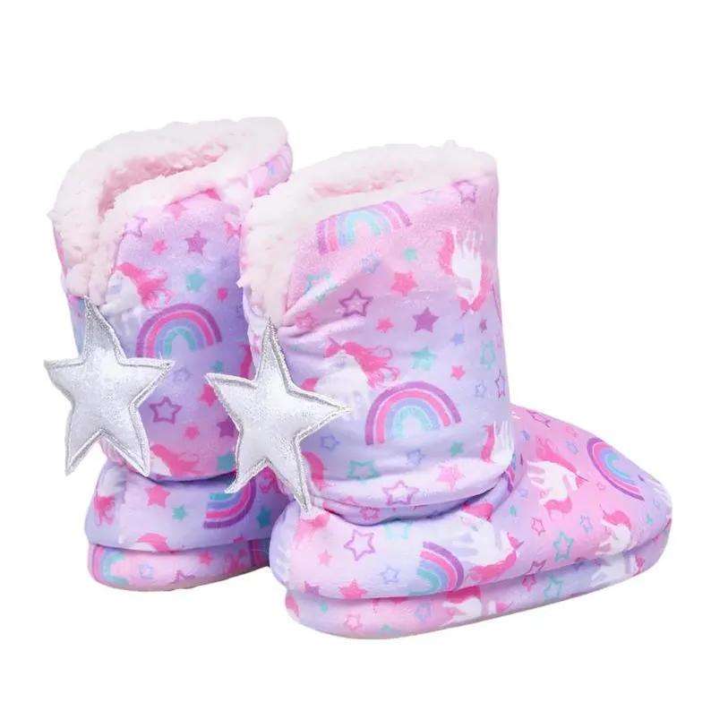 William Lamb Girls Slipper Unicorn Boot Purple/Pink