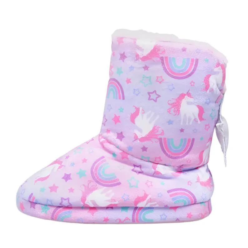 William Lamb Girls Slipper Unicorn Boot Purple/Pink