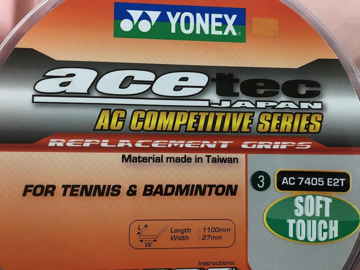 YONEX AC 7405 E2T Diamond Badminton Grip (Pack of 1 Multicolour)